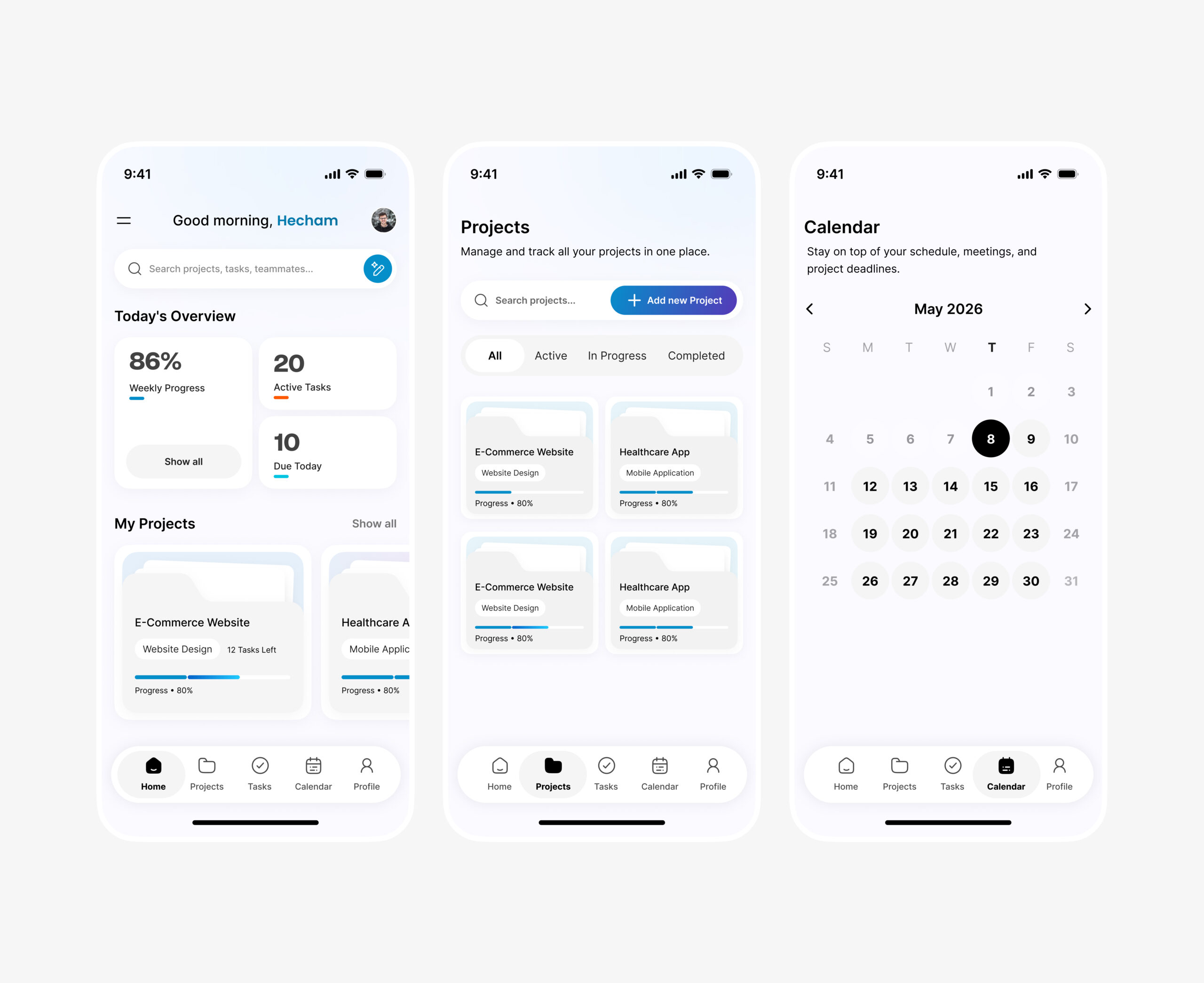 Project Management App UI UX Design