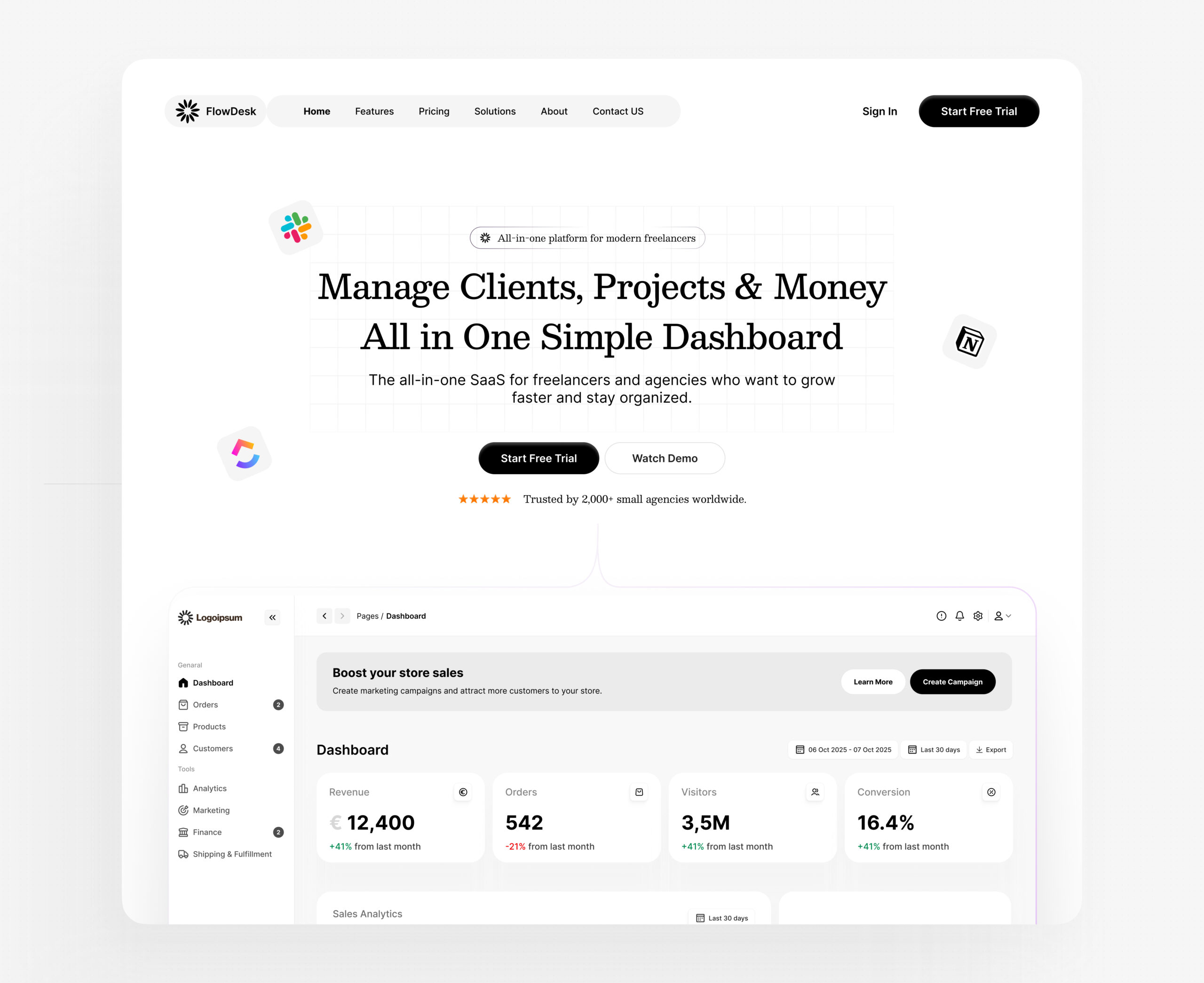 Landing Page design